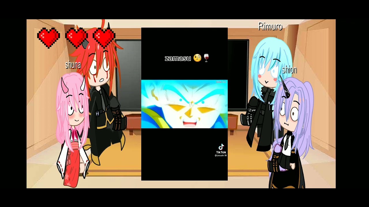 rimuro y sus amigos reaccionan a goku parte 3 rimuro x goku