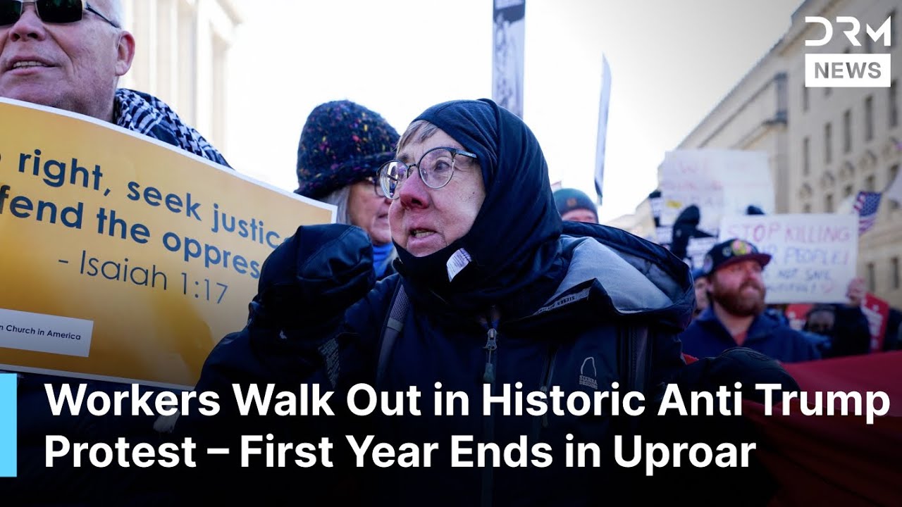 Trump&rsquo;s 1st Anniversary Sparks CHAOS in DC &ndash; Thousands Walk Out Against Policies | DRM News | AC1F
