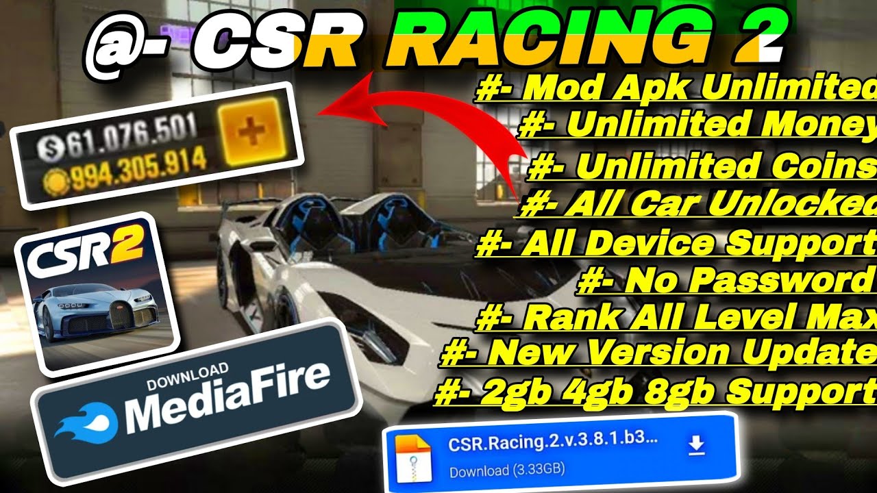 Csr 2 Racing Mod Apk Unlimited 🤑 Money 6.3.0 All Car Unlocked Gold 