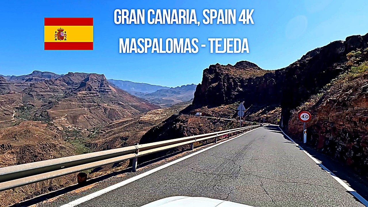 🚗Gran Canaria Mountain Road in Real Time | Maspalomas to Tejeda Drive | GC-60 | 4K