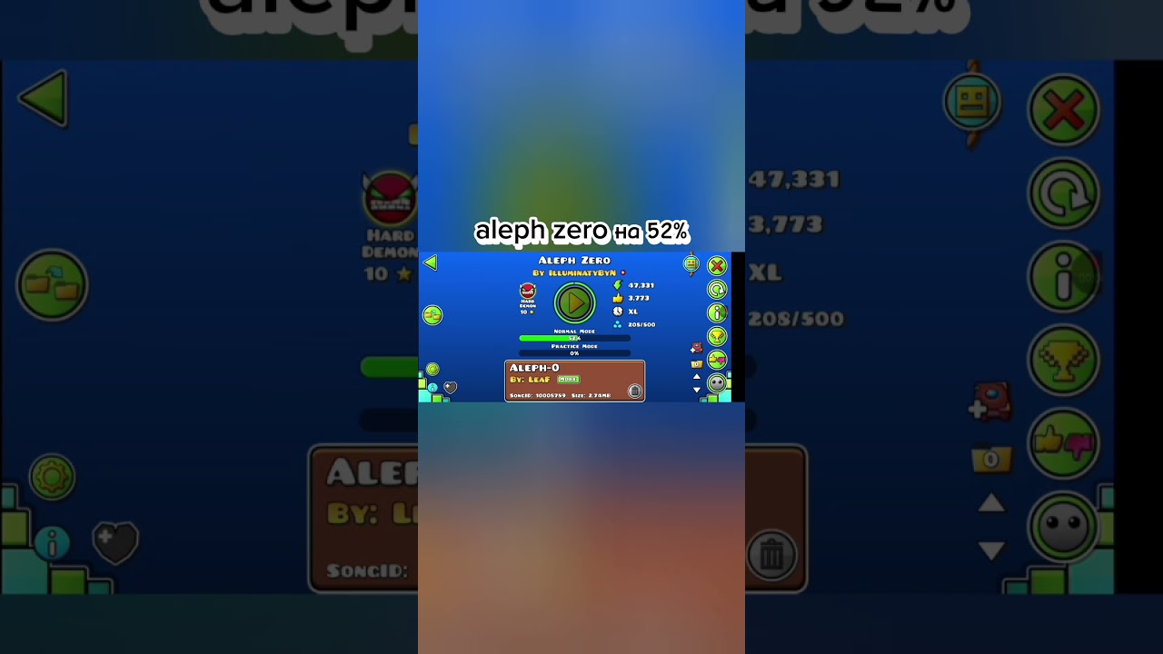 на 52% даааааа #geometrydash #aleph-zero