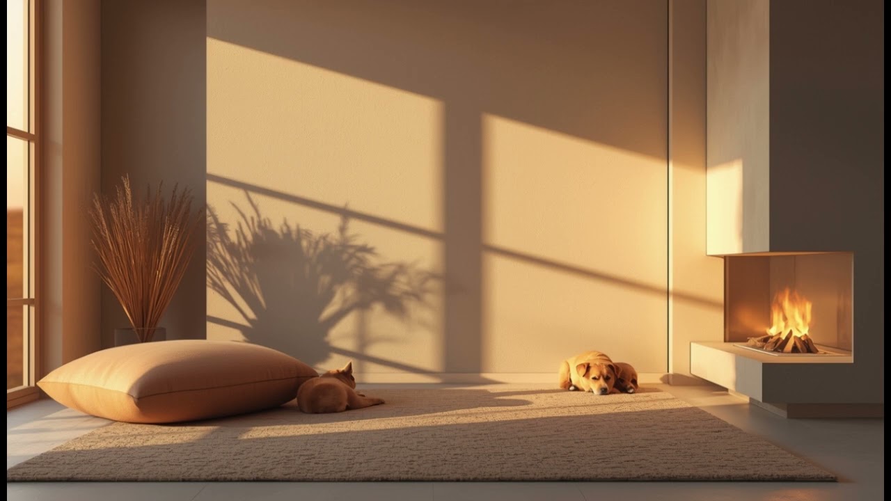 Fireplace & Cozy Night Ambience for Pets – Overnight (8 Hours)