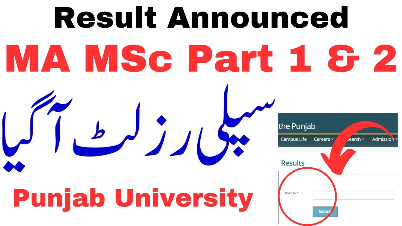 MA MSc Supply 2022 Result Announced PU | MA MSc Supply Exams 2022 Result Punjab University