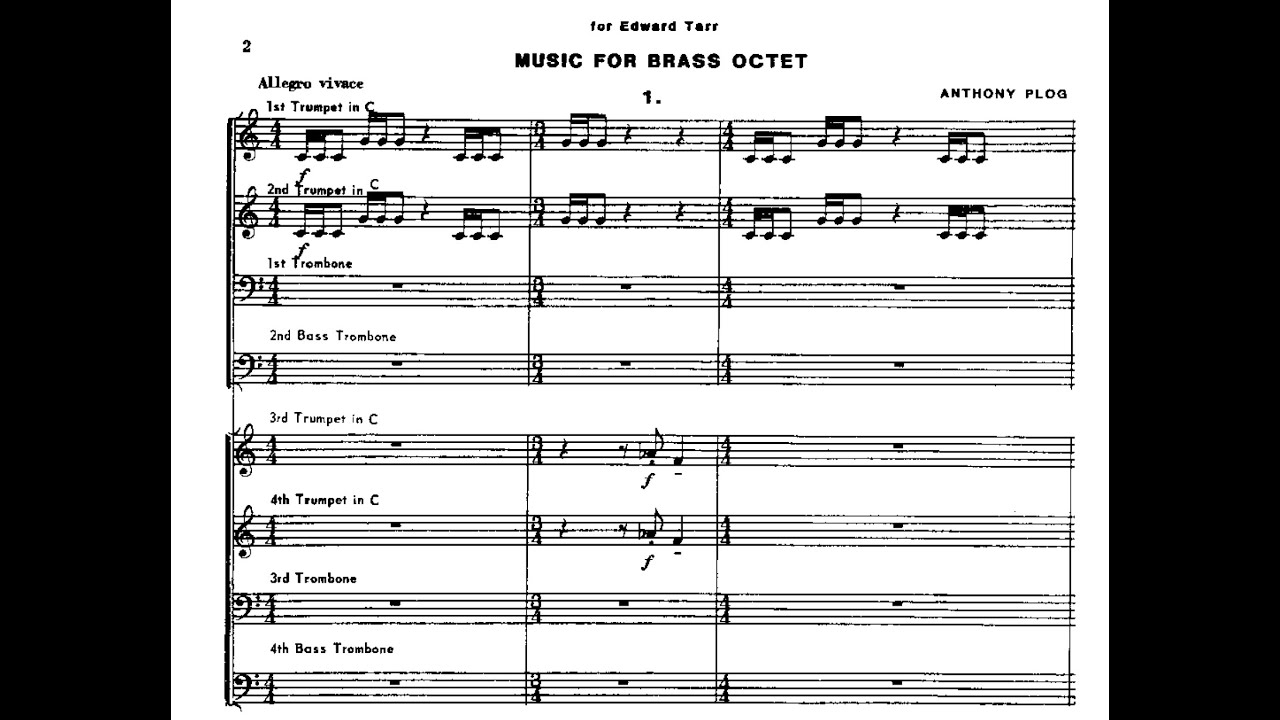 Plog - Music for Brass Octet [score]
