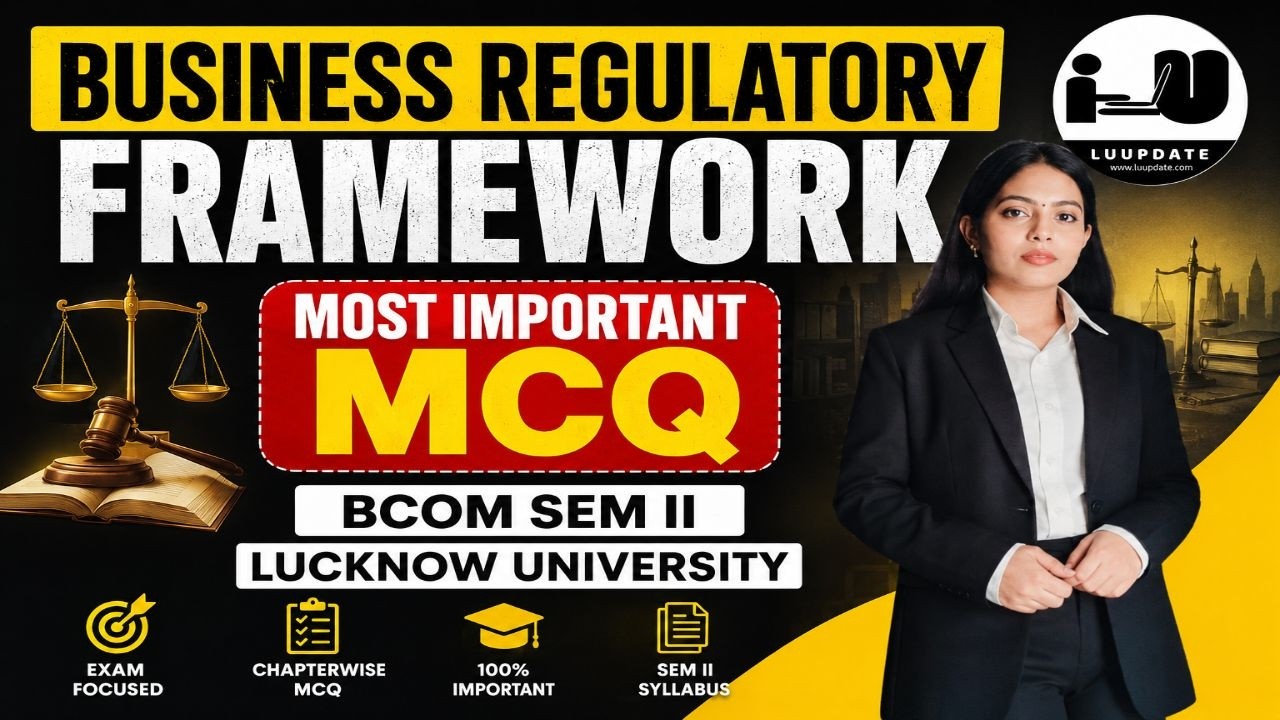 B.Com Sem 2 Most Important MCQ 2026 | Business Regulatory Framework | Lucknow University Exam Prep