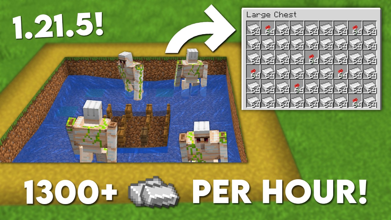 Minecraft 1.21 Easy IRON Farm Tutorial - 1300+ Per Hour