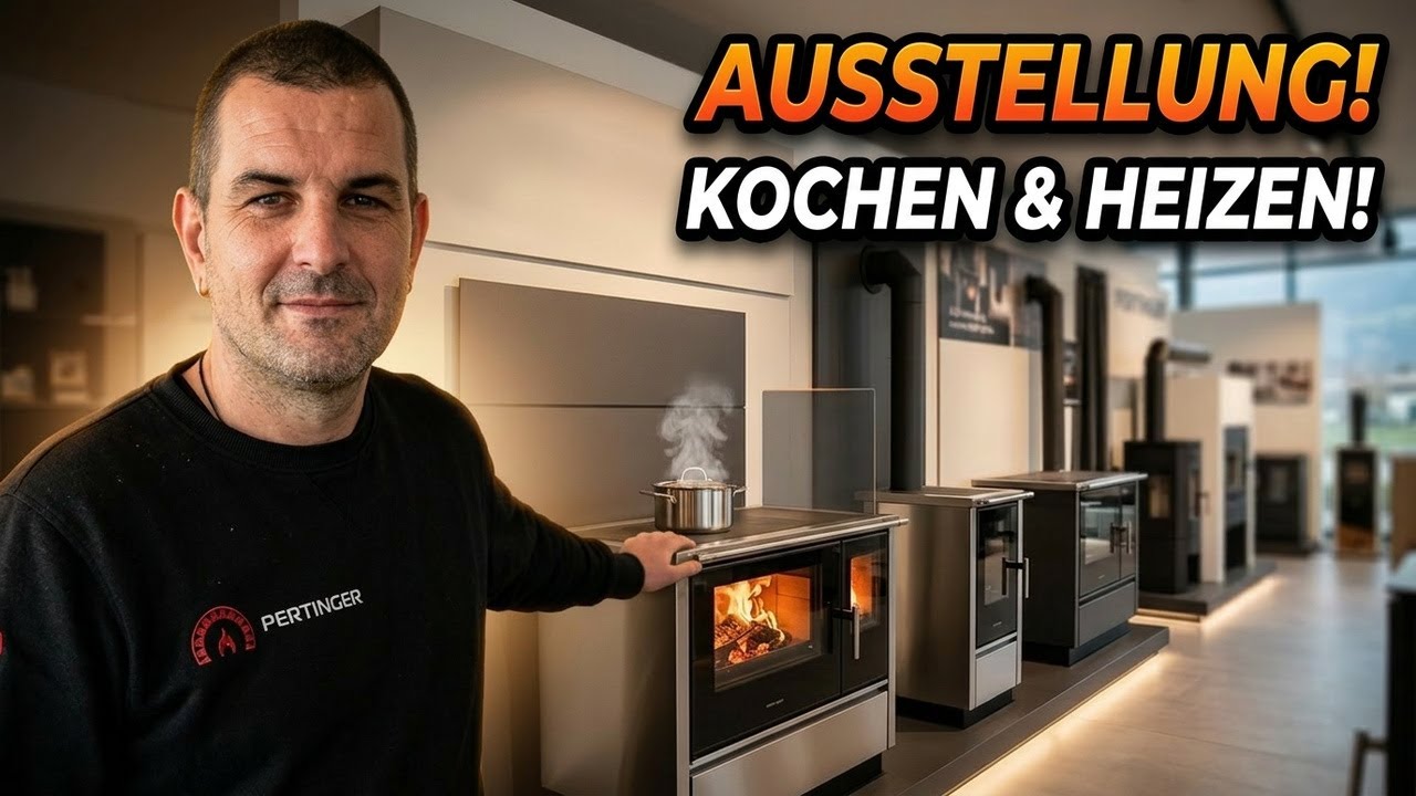 Die Ausstellung der Firma Pertinger in Südtirol - Holzherde zum Kochen und Heizen