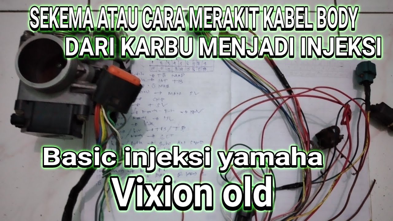 sekema dan rakit kabel body karbu modif injeksi basic vixion old