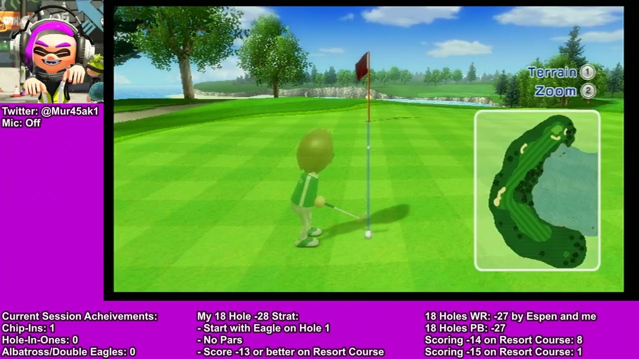 Wii Sports Resort - Golf - 9 Hole Classic (-14)