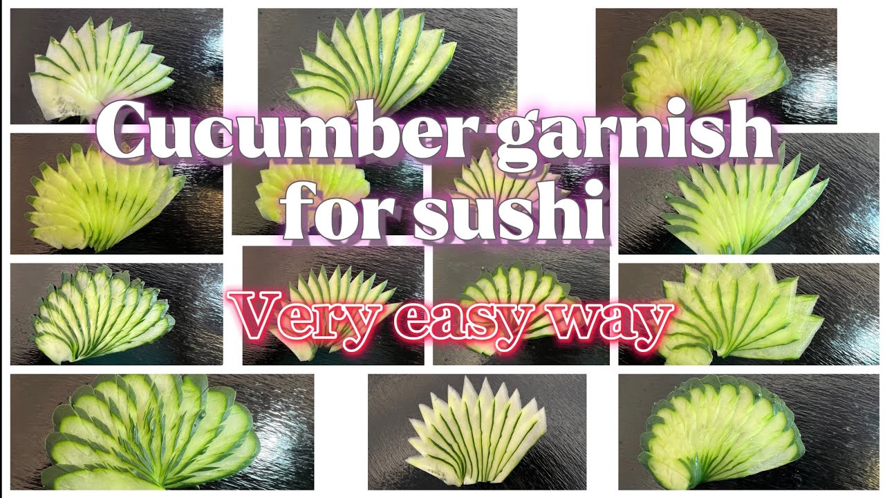 Easy way to cut cucumber garnish for sushi🇵🇹🇳🇵🇵🇹🇳🇵