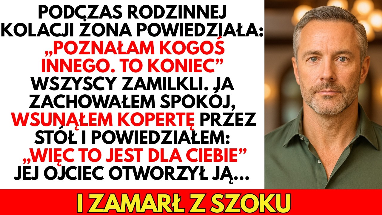 HISTORIA Z ŻYCIA: Żona przy obiedzie oznajmiła, że odchodzi.To,co jej podałem, wszystkich ZAMUROWAŁO