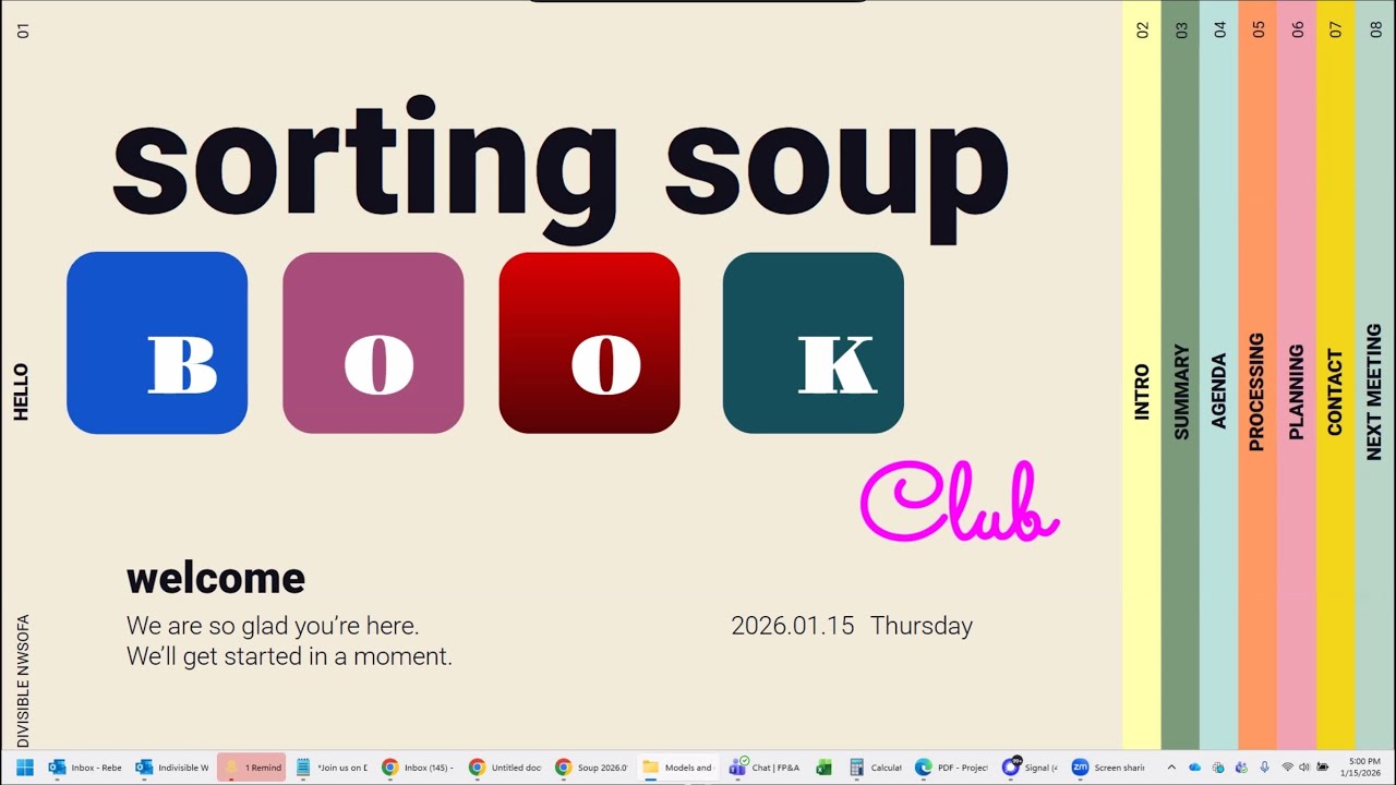 Sorting Soup: - Book Club - Resisting Project 2025 .. THURSDAYS Zoom .. Thursday’s @5:00 CT