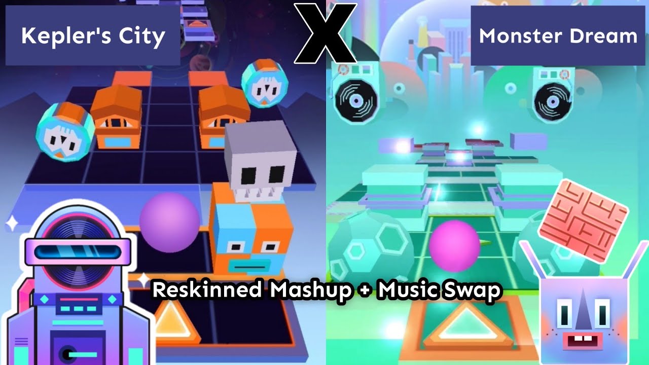 Rolling Sky - Monster City X Kepler's Dream (Reskinned/Retextured Mashup & Music Swap)