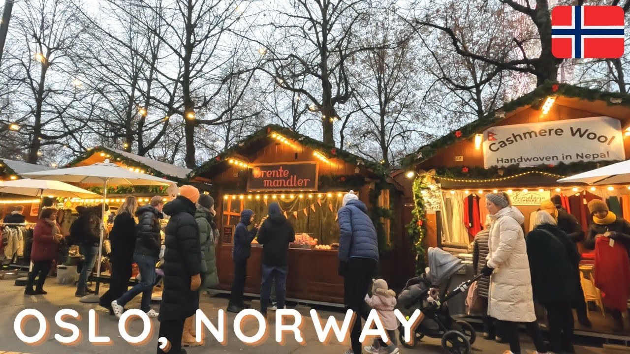 OSLO - Christmas market and the first snow in city!