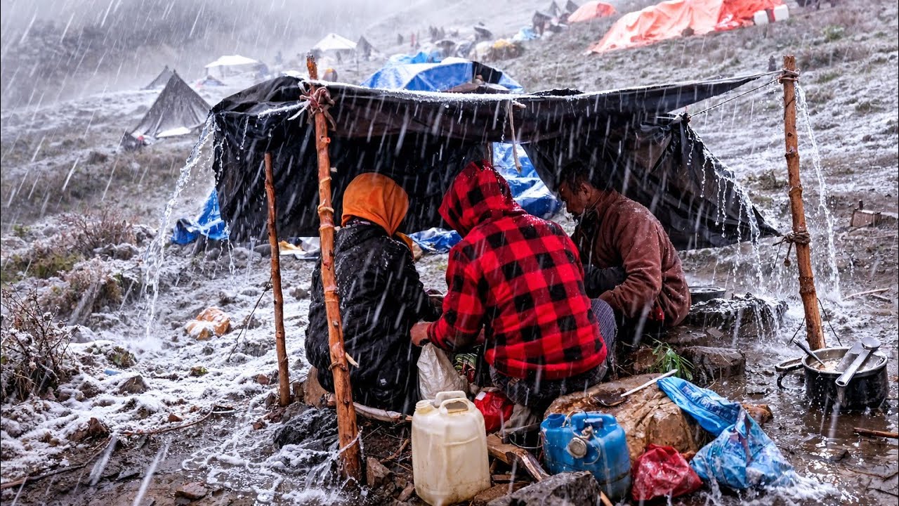 Inside Dolpa’s Coldest Region | A Family’s Real Experience Living in Nature,Tents | Yarcha Winter 🌧️