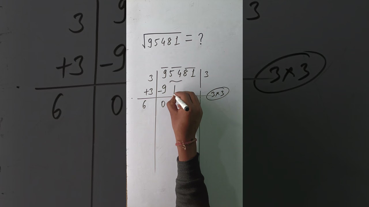 &radic;(95481)=? |95481 ka vargmul  #वर्गमूलकैसेनिकाले #squarerootbydivisionmethod #shots
