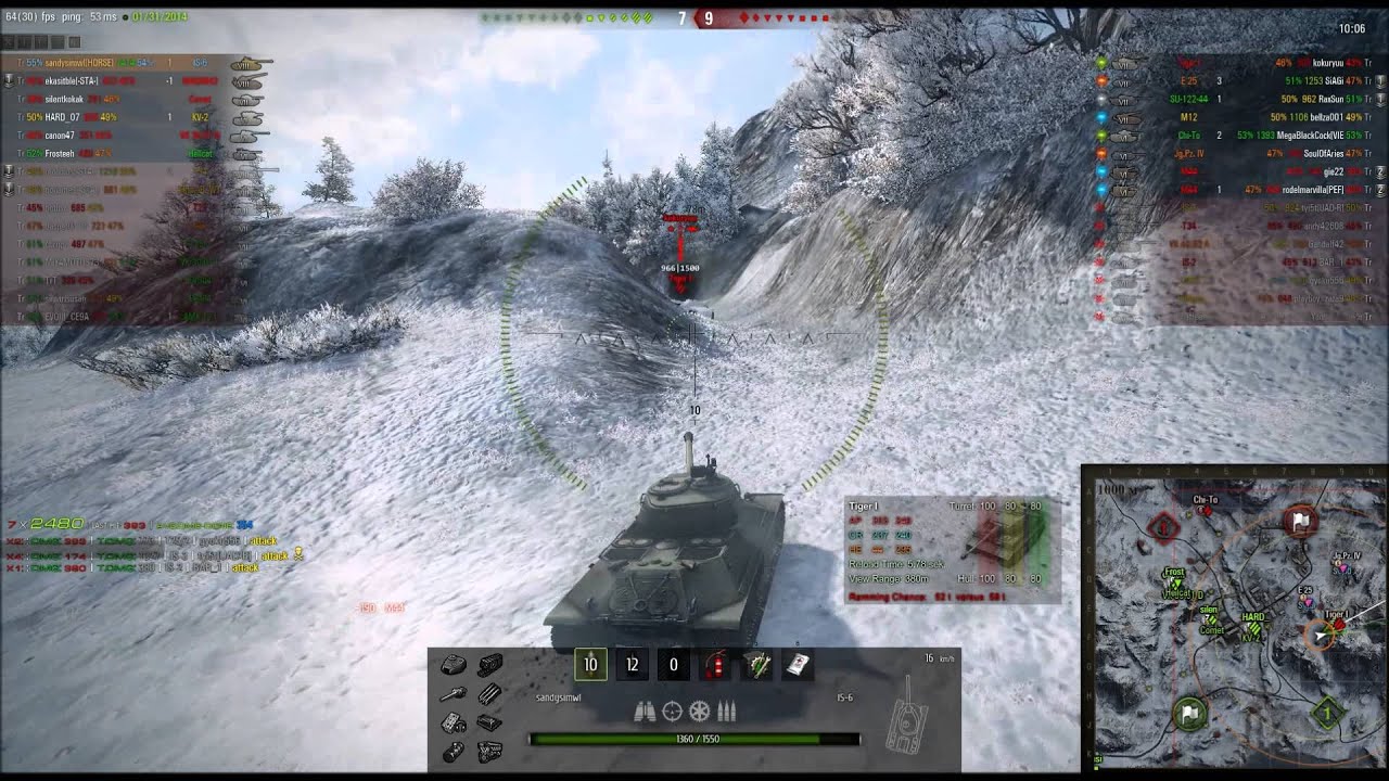 WOT IS6 Gameplay Severogorsk 2014 Jan 31 HD