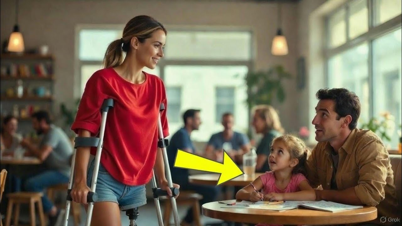 “Can I Share This Table?” — One-Legged Girl’s Words Healed a Widowed Dad’s Broken Heart