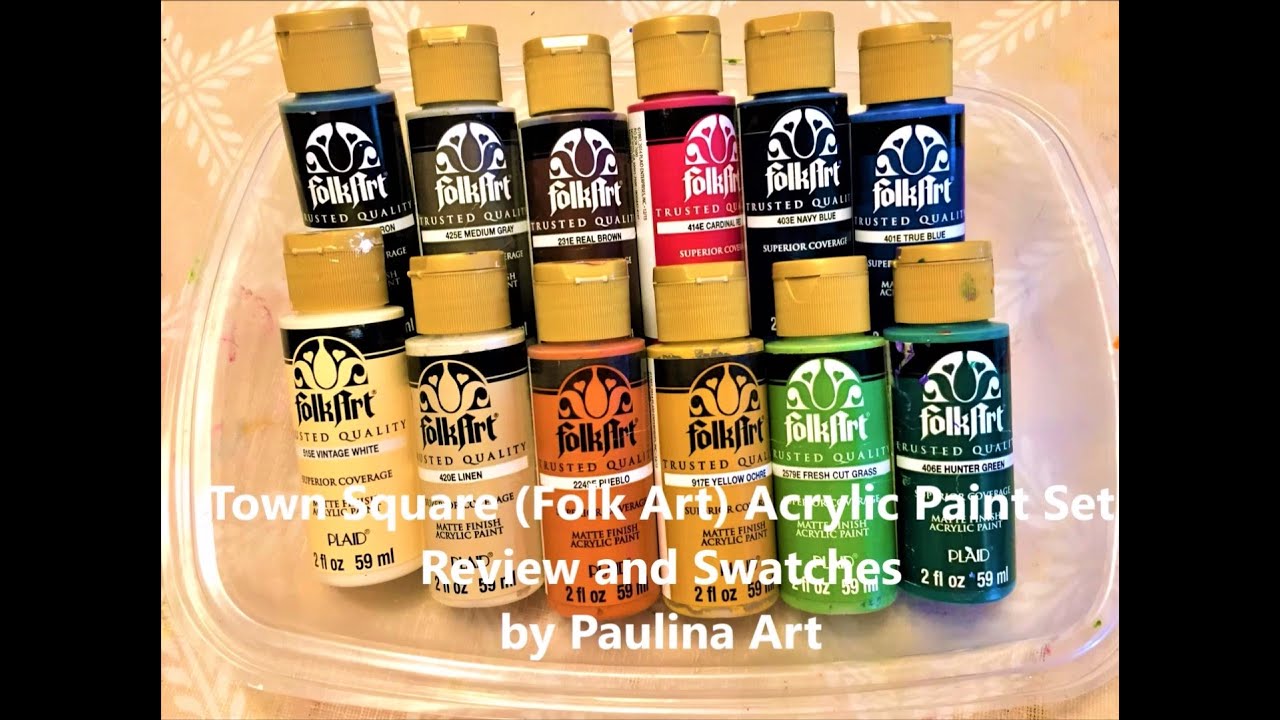 Folk Art Town Square Acrylic set Review and Swatches