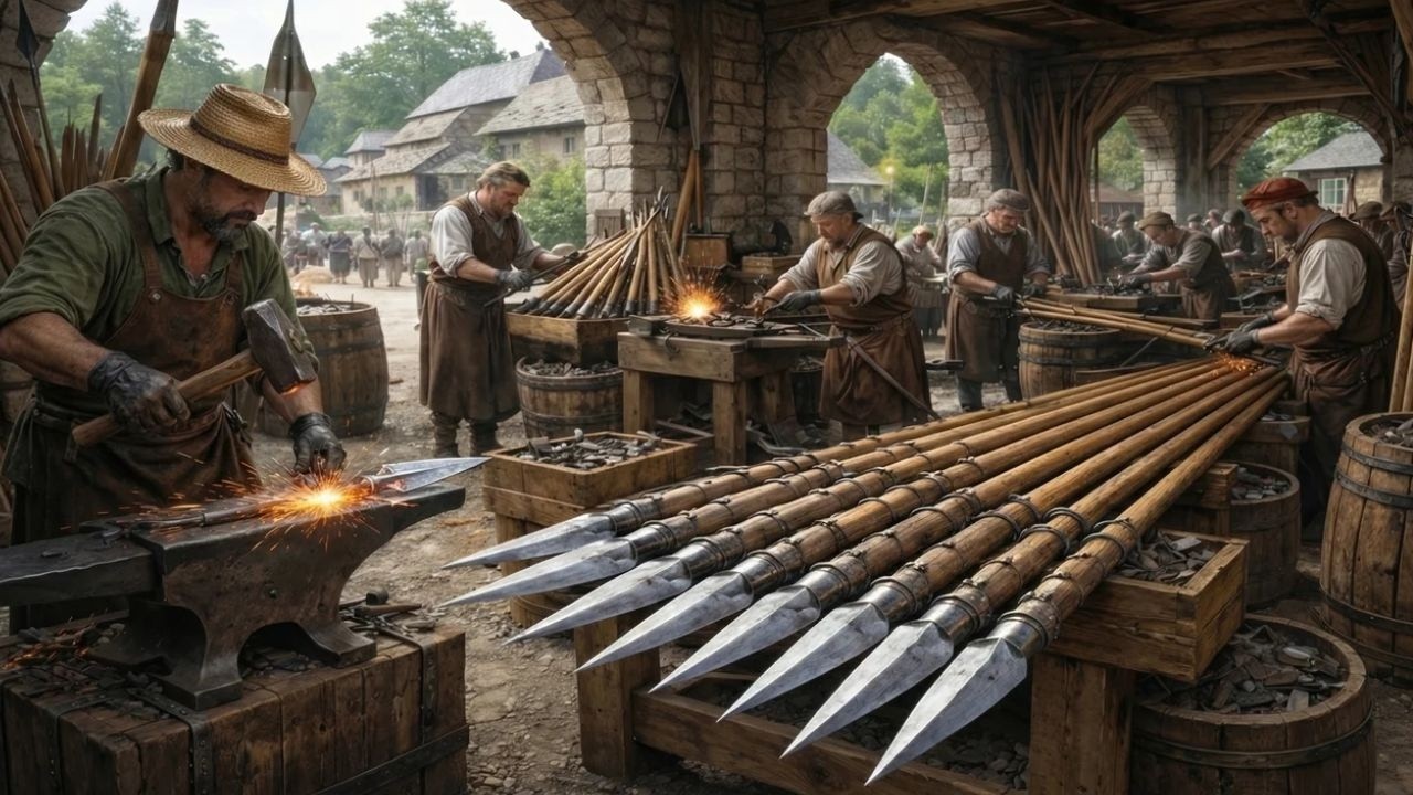 Inside the Medieval Pike Workshop: Why Spears Became So Long (Full Process)