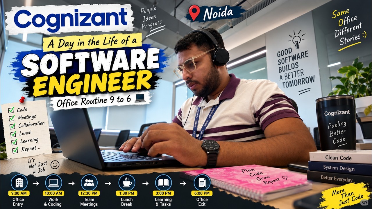 A Day in the Life of a Software Engineer at Cognizant Noida | 9 to 6 Office Routine 💻