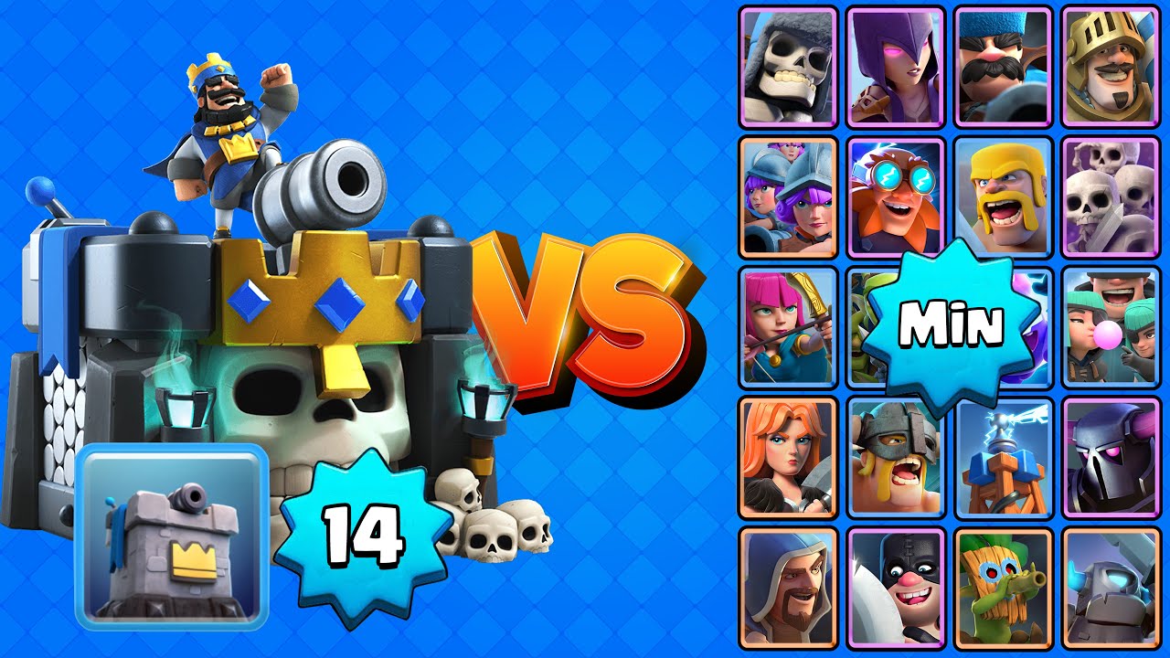 TORRE NV 14 vs TODAS LAS CARTAS AL MÍNIMO | Clash Royale