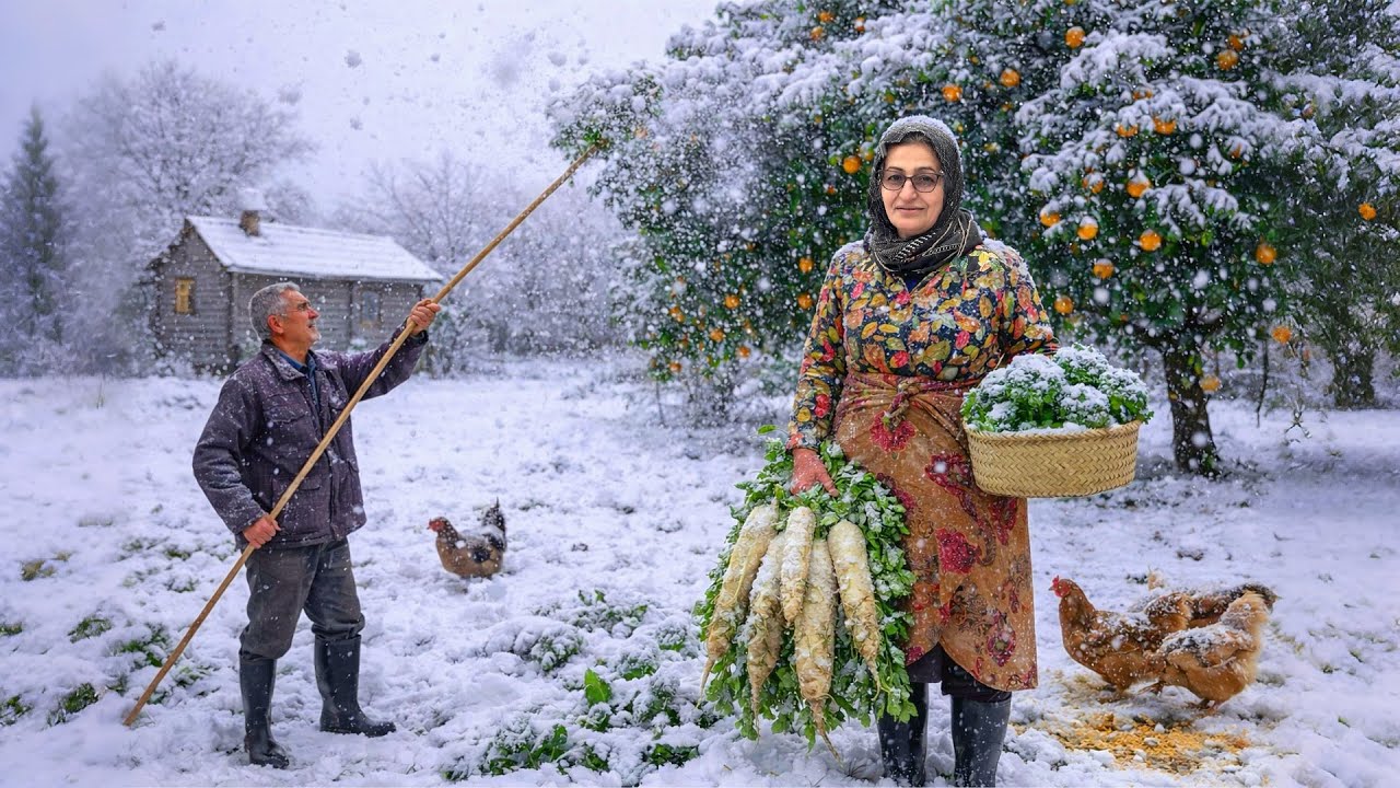 Surviving Winter In IRAN’s Coldest Village🌨️. Cooking Winter Food