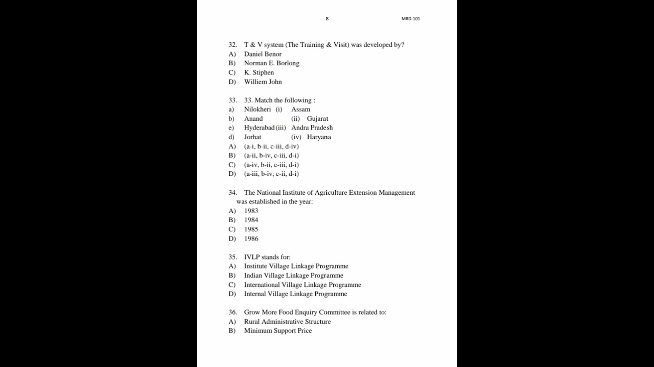 MRD - 101 (PGD)  June 2023 Question Paper
