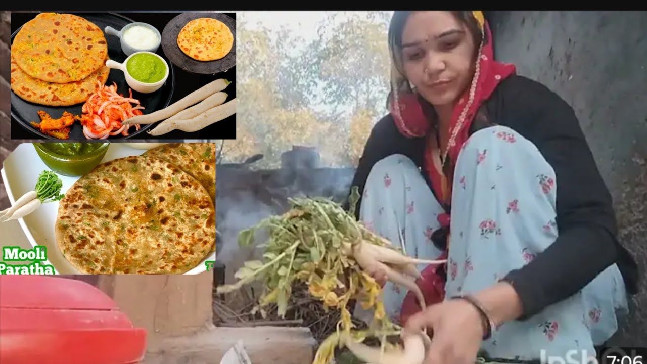 Aaj bnaye muli ke parathe||bhartpur ki छोरी 