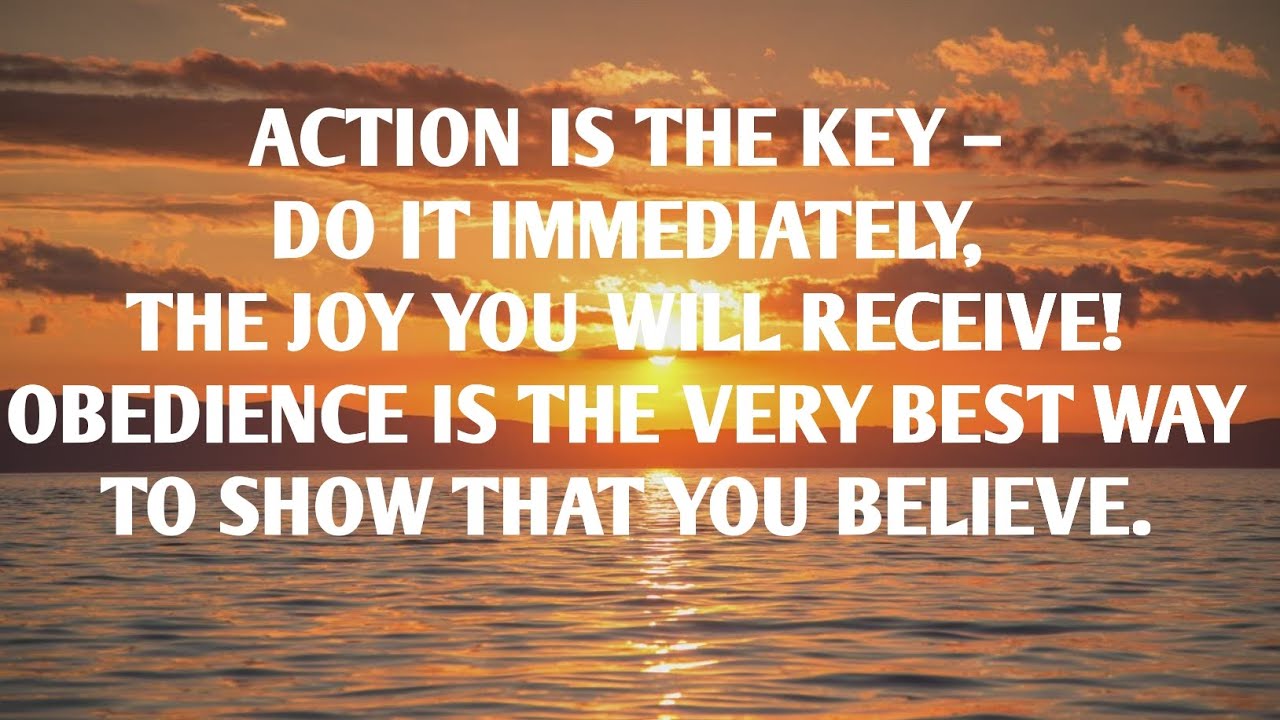 Obedience..John 14:15. If you love me, you will keep my commandments.