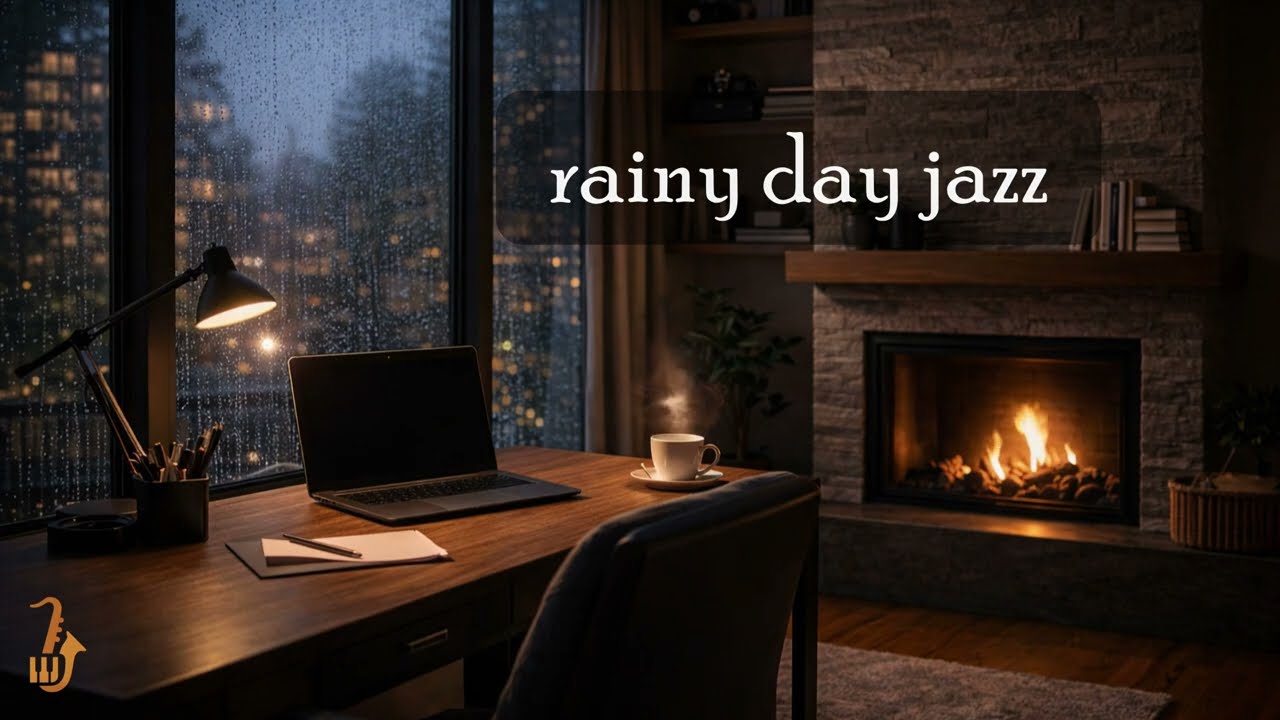 Evening Study Session l Soft Instrumental Jazz & Fireplace Ambience (3 Hours)