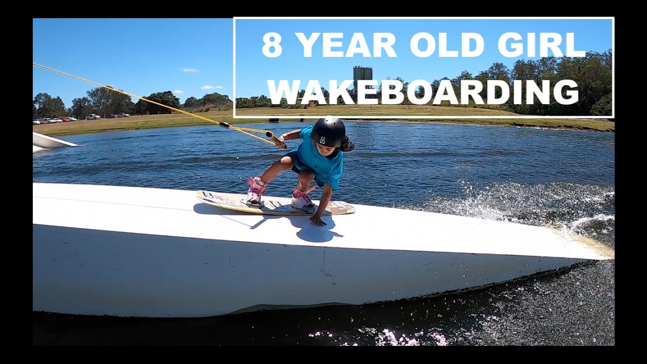 8 YR OLD GIRL WAKEBOARDING AT GOLD COAST WAKEPARK - GOLD COAST