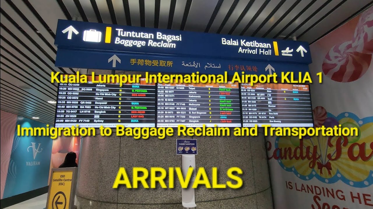 Arrivals Immigration to Luggage Baggage Reclaim Kuala Lumpur International Airport Terminal 1 KLIA 1
