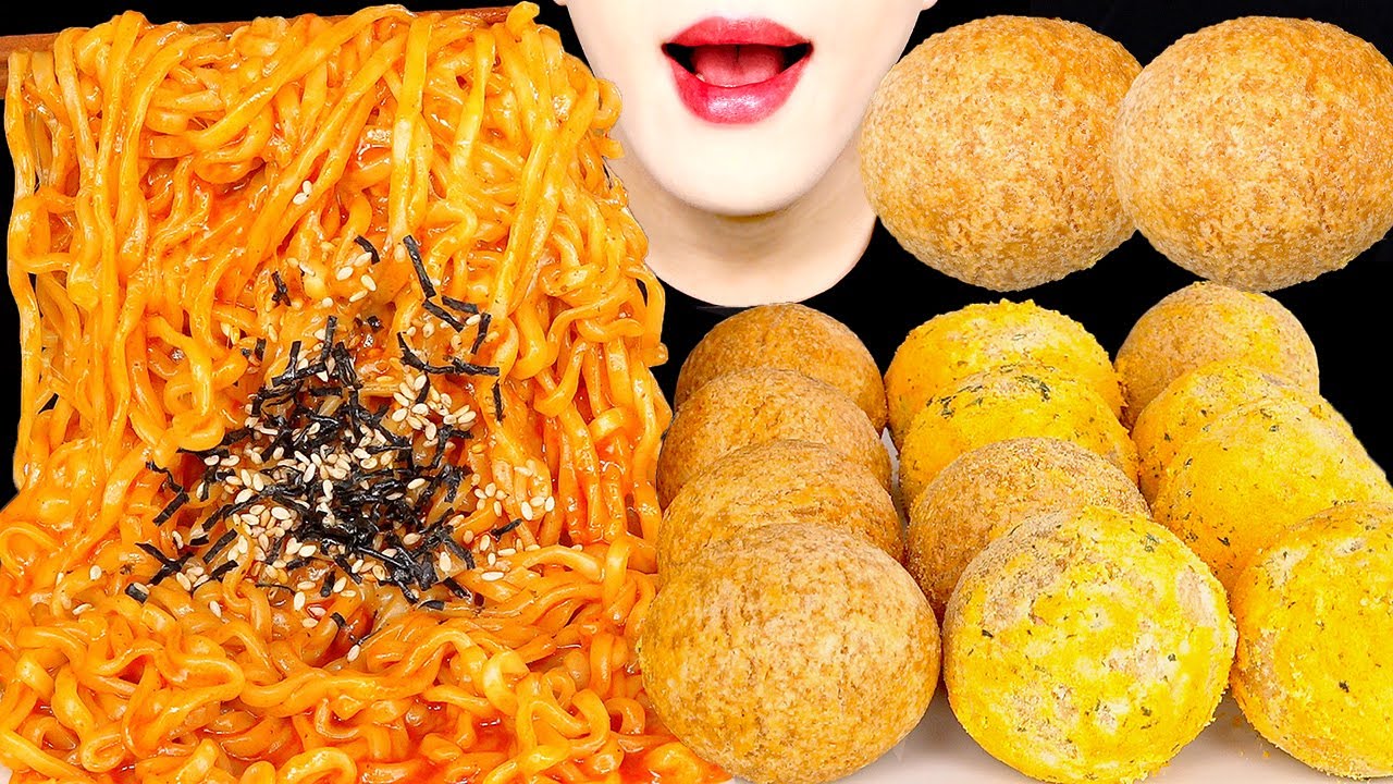 ASMR MUKBANG | 치즈볼 & 불닭볶음면 먹방 CHEESE BALLS SPICY FIRE NOODLES EATING SOUNDS | XENO ASMR 제노