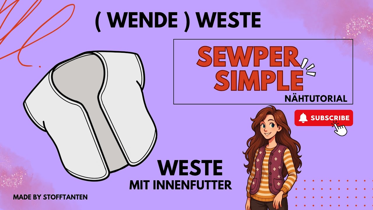 SEWPER SIMPLE Weste mit Innenfutter (Wende Weste) nähen - Schritt für Schritt Nähanleitung 
