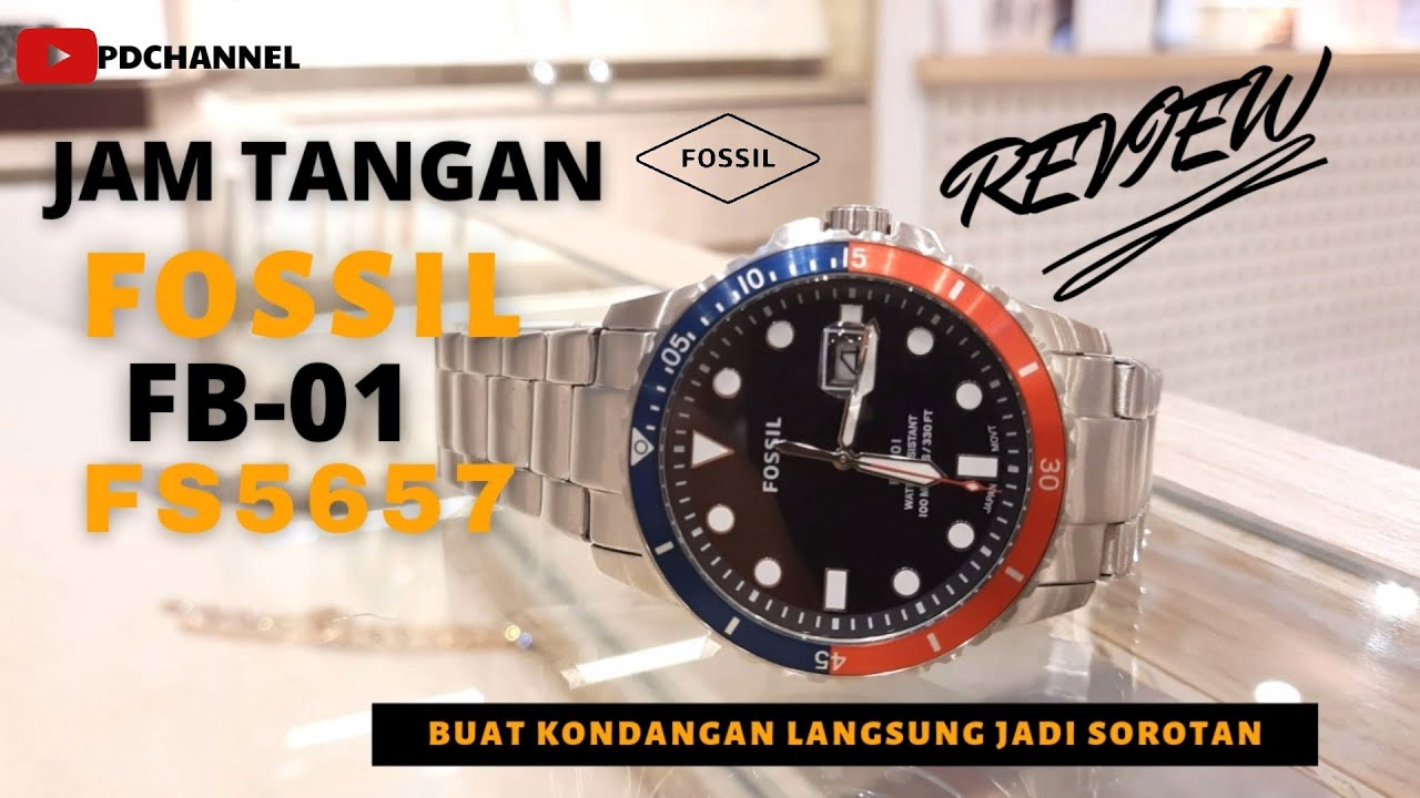 REVIEW DAN UNBOXING FOSSIL FB-01 FS5657 Black Dial Stainless Steel Strap