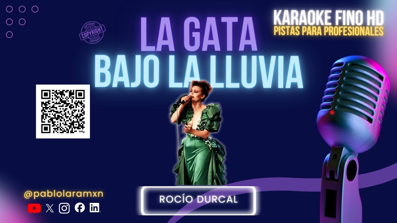 La Gata Bajo la Lluvia – Rocío Dúrcal 🎤 Karaoke Fino HD | Pistas para Profesionales