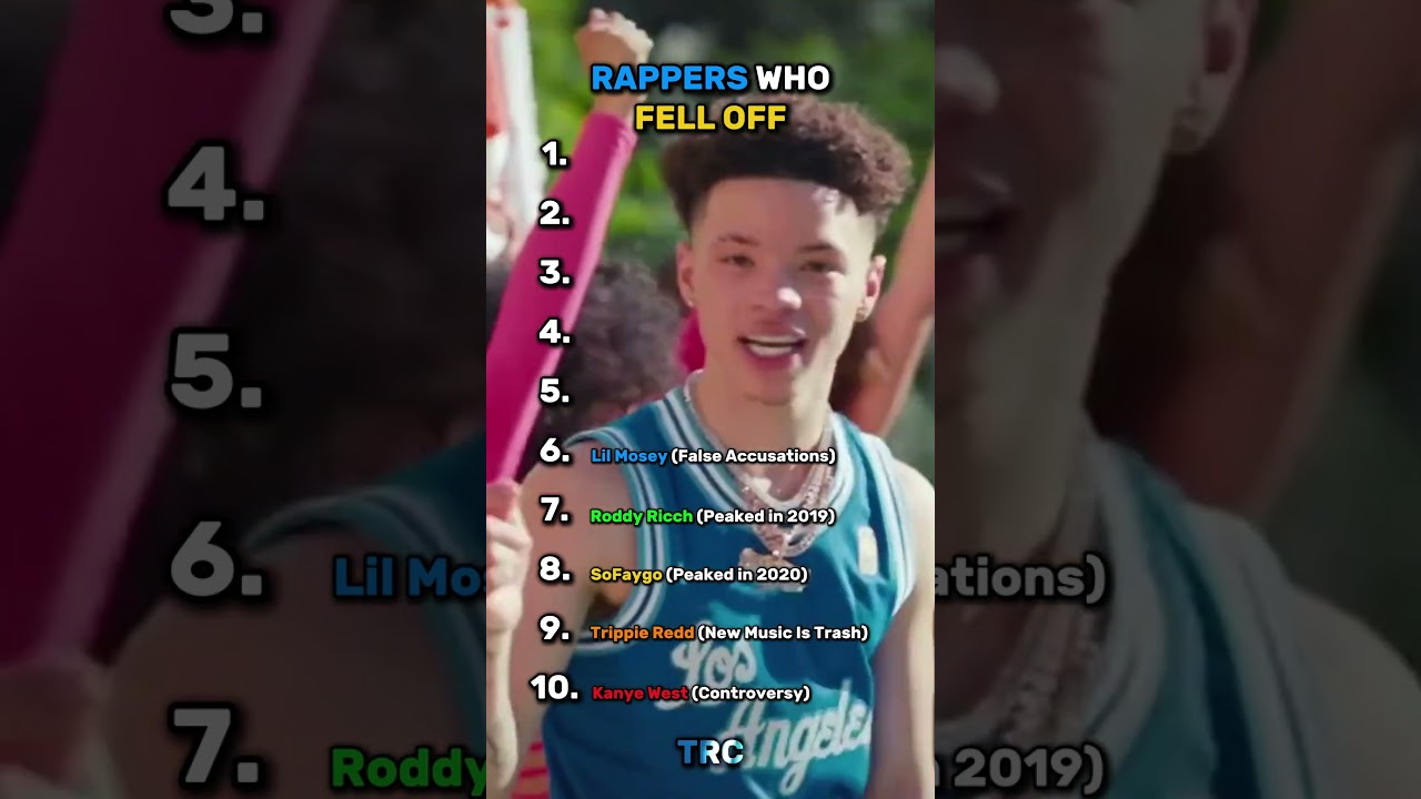 RAPPERS WHO FELL OFF! #rap #hiphop #ranking #kanyewest #roddyricch #felloff #lilmosey #24kgoldn