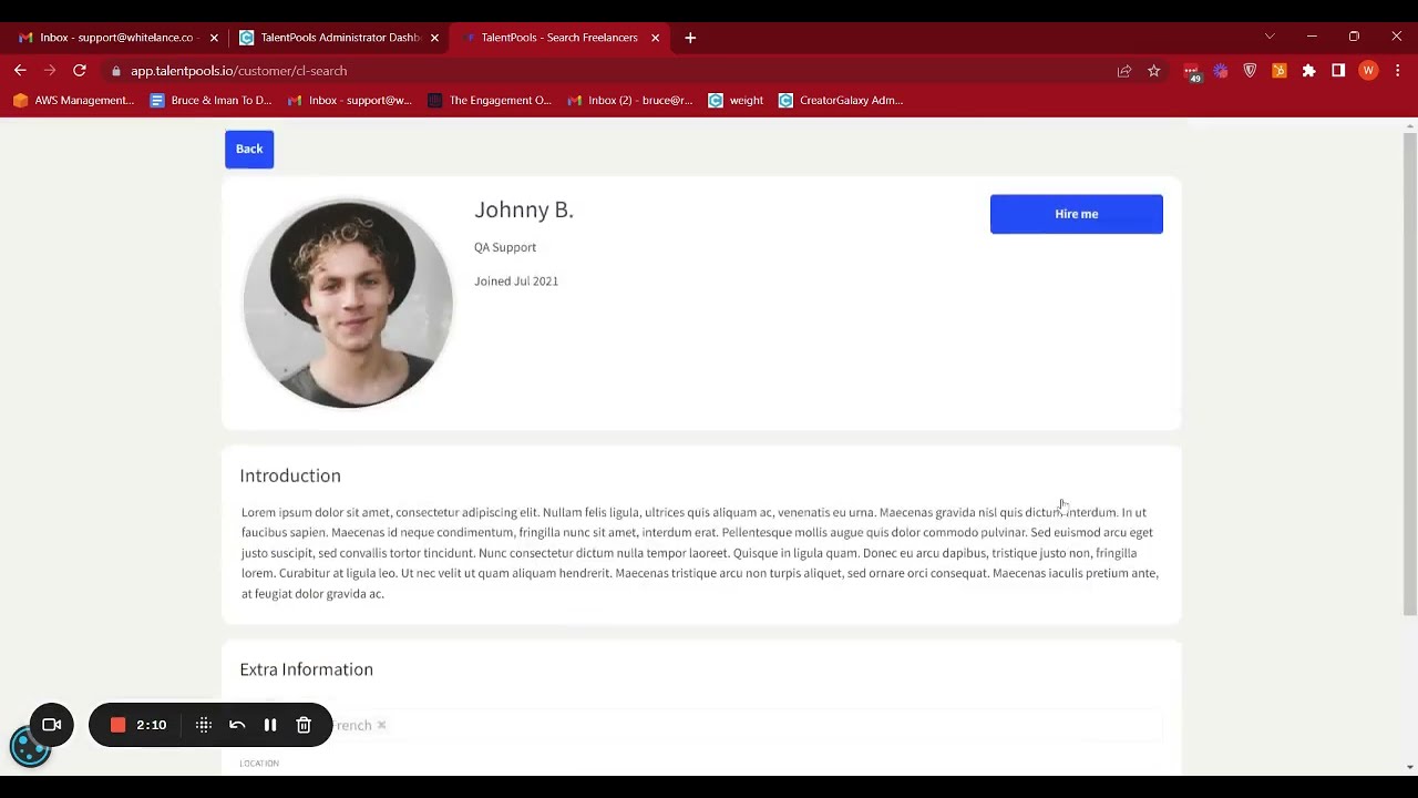 Make 'Search Talent' page public