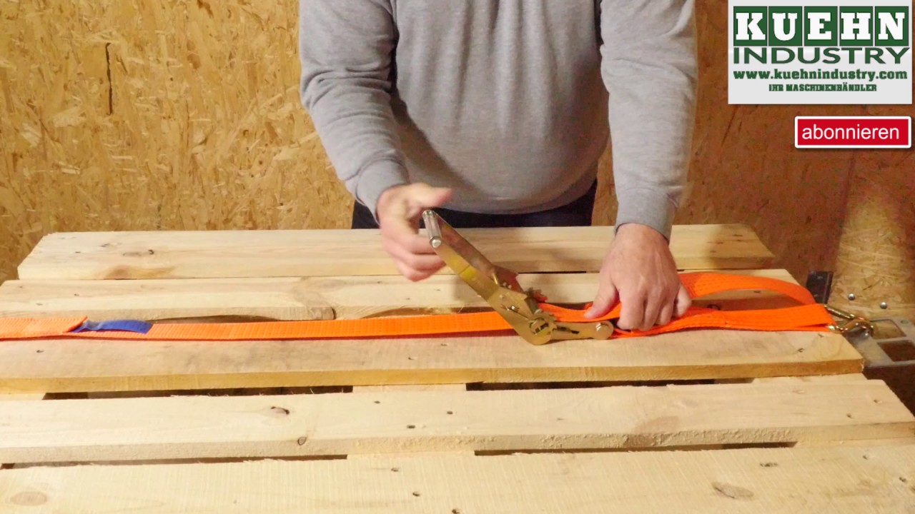 Spanngurt (2 teilig) richtig benutzen Zurrgurt einfädeln / lösen Bedienungsanleitung Spanngurt