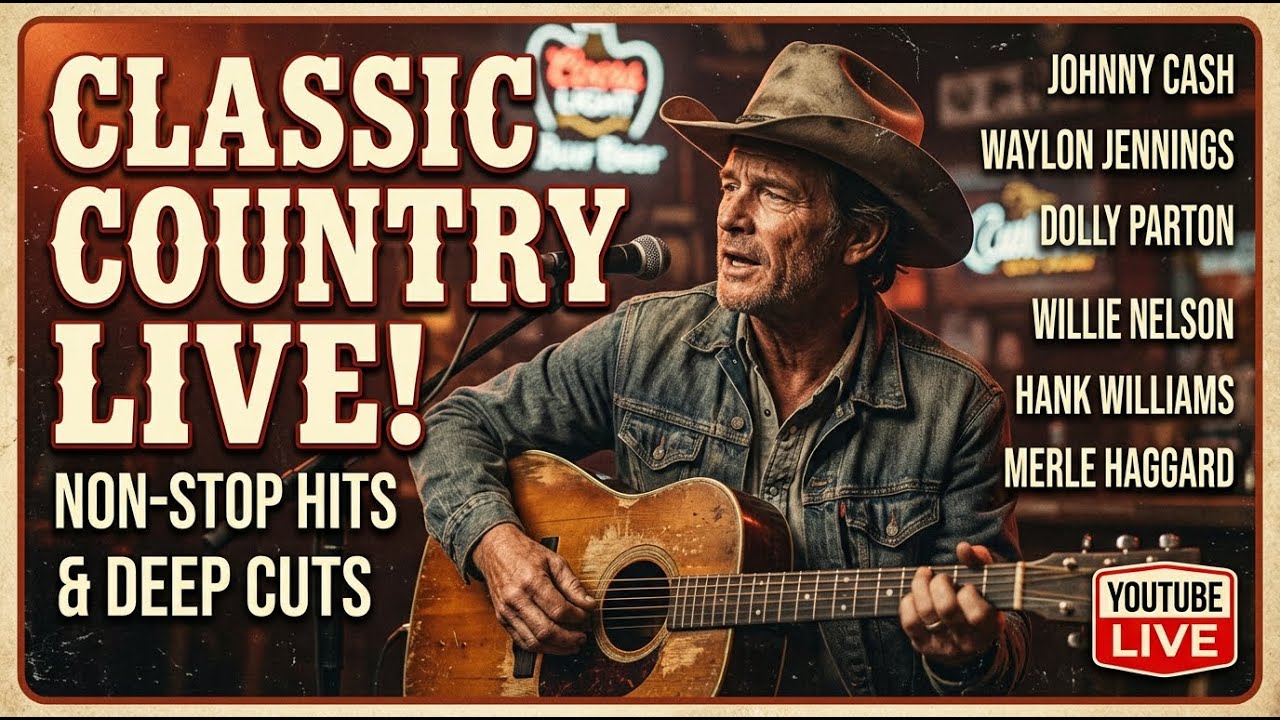 A peaceful classic country music mix that fills your night with harmony
