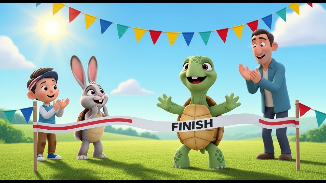 The Turtle and the Rabbit – A Simple New Tale | Kids Learning Story Song