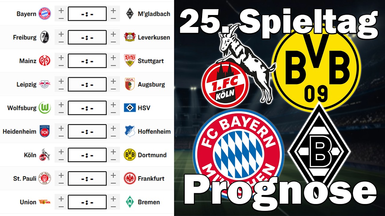 25.Spieltag Bundesliga 25/26 Prognose | Alle Spiele & Tipps !