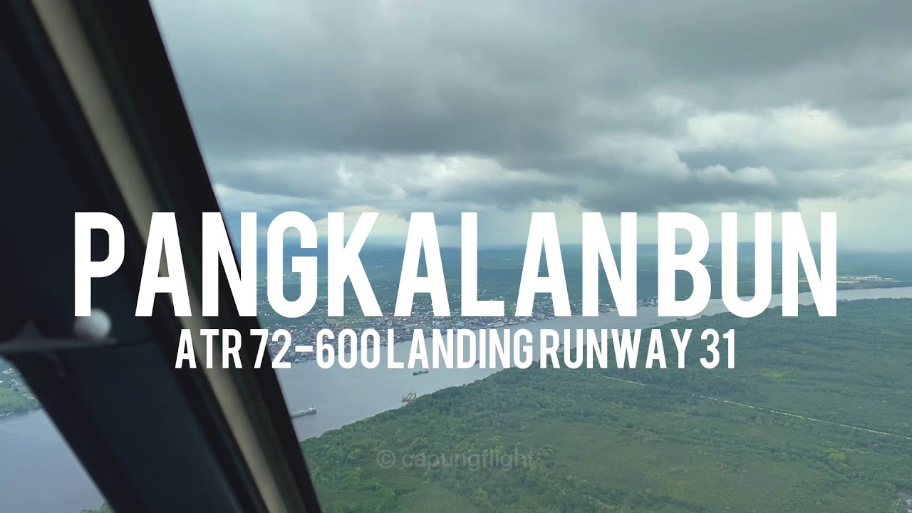 Cockpit View ATR 72-600 Mendarat cuaca buruk di Bandara Iskandar Pangkalan Bun