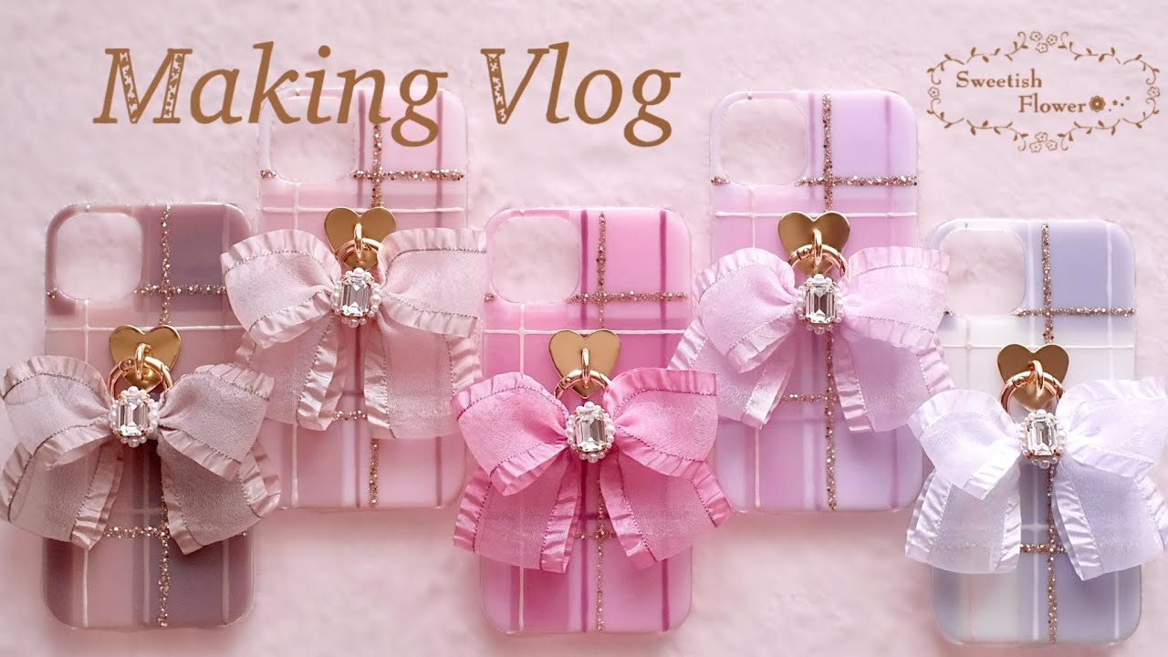 【メイキング動画】チェック柄のスマホケース🎀【ハンドメイド】【UVレジン】