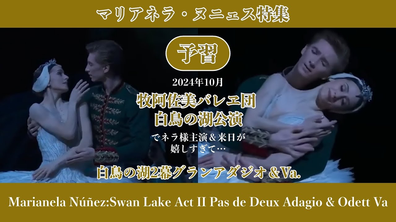 【ヌニェス来日・牧阿佐美バレヱ団 】白鳥グラン・アダジオ&オデットVa.|   Swan Lake Act II Pas de Deux Adagio & Odett Va.