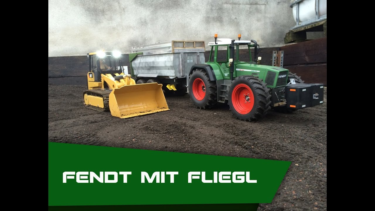CAT Laderaupe, Fliegl TMK 200 und Fendt 926 1:14 RC Erdbau Seidl