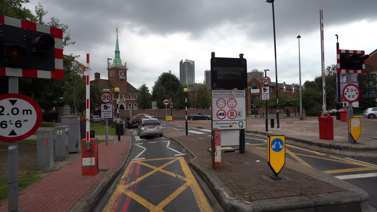 4K London Drive Rotherhithe Tunnel Travel Journey