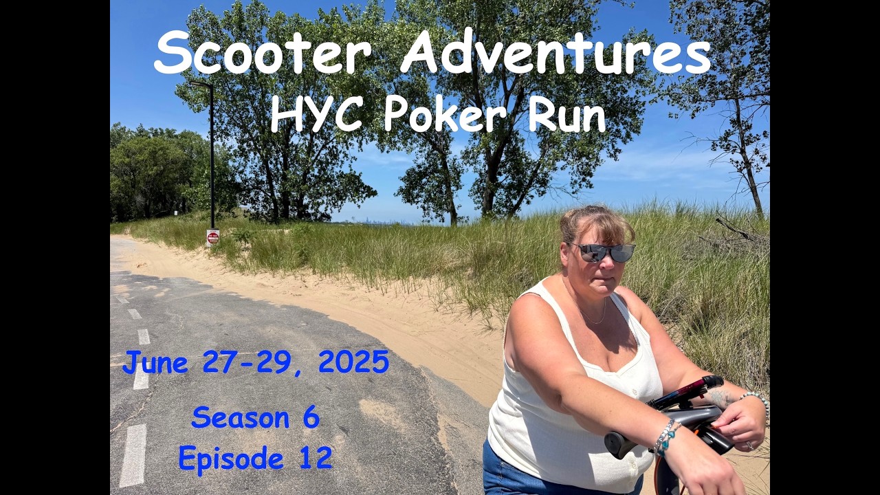 Lake Michigan beach scooter adventure, Poker Run June 27 29, 2025 final 1