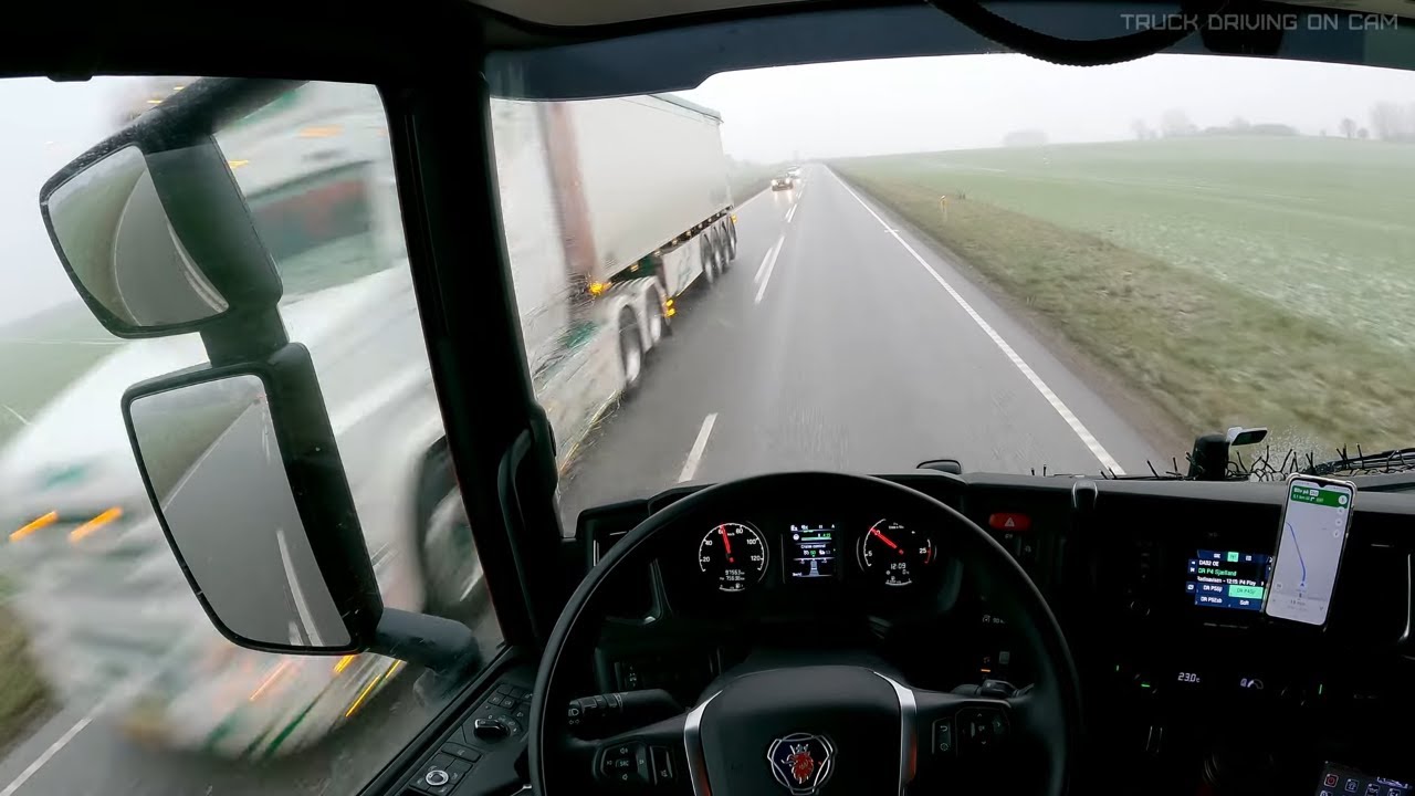 4K 60FPS - PoV Driving Scania P410 Car Carrier - N&aelig;stved-Vordingborg - 23-12-2021
